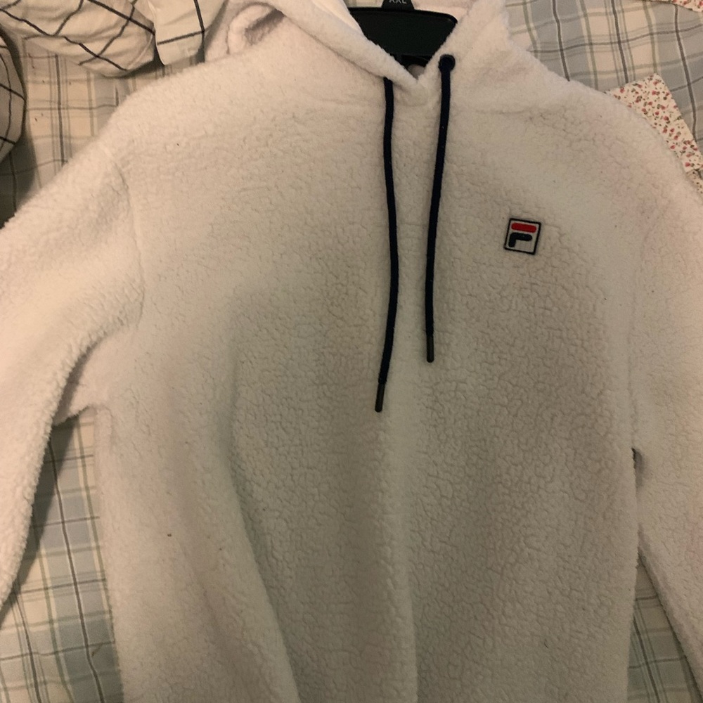 comfy and fuzzy Fila hoodie